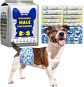 Male Dog Diapers Disposable Belly Bands | Leakproof Wraps 60 Count Wags & Whiskers Pet Supply