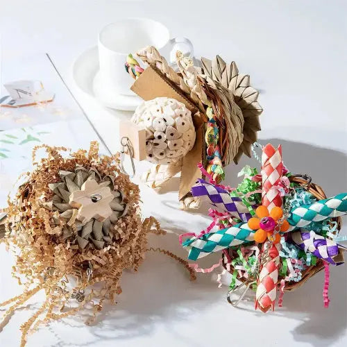 Bird Paper And Wood Chew Toy Nest Cage - FurrBaby Necessities
