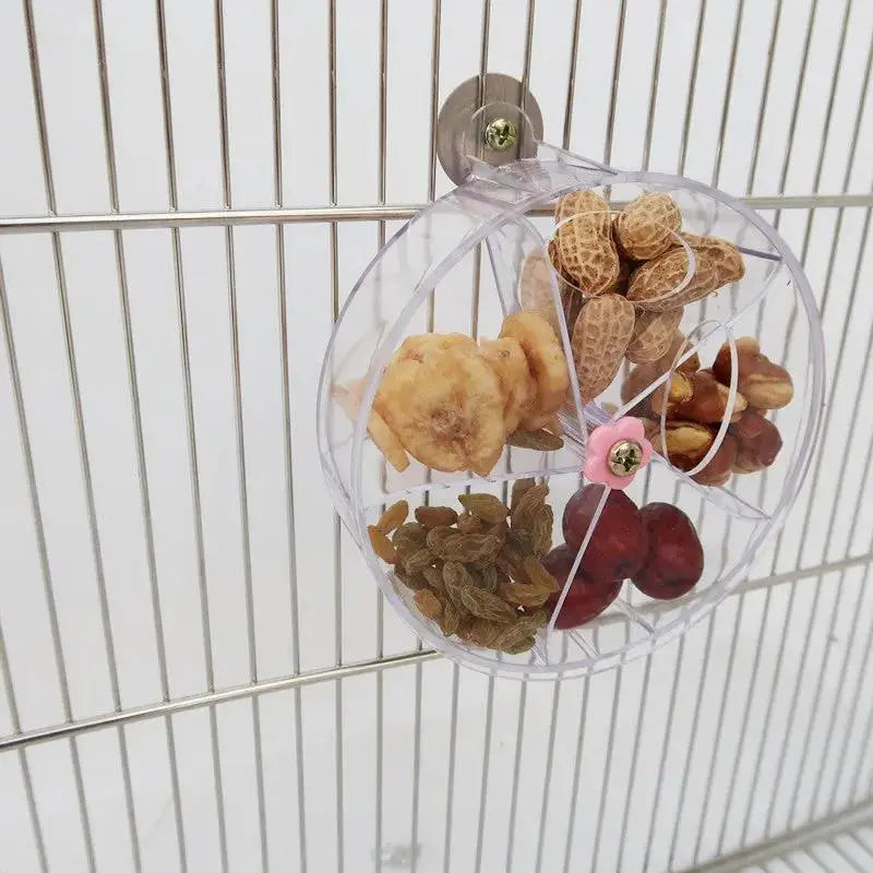 Heavy Duty Parrot Acrylic Food Foraging Wheel Toy Bird Puzzle Training Game - FurrBaby Necessities