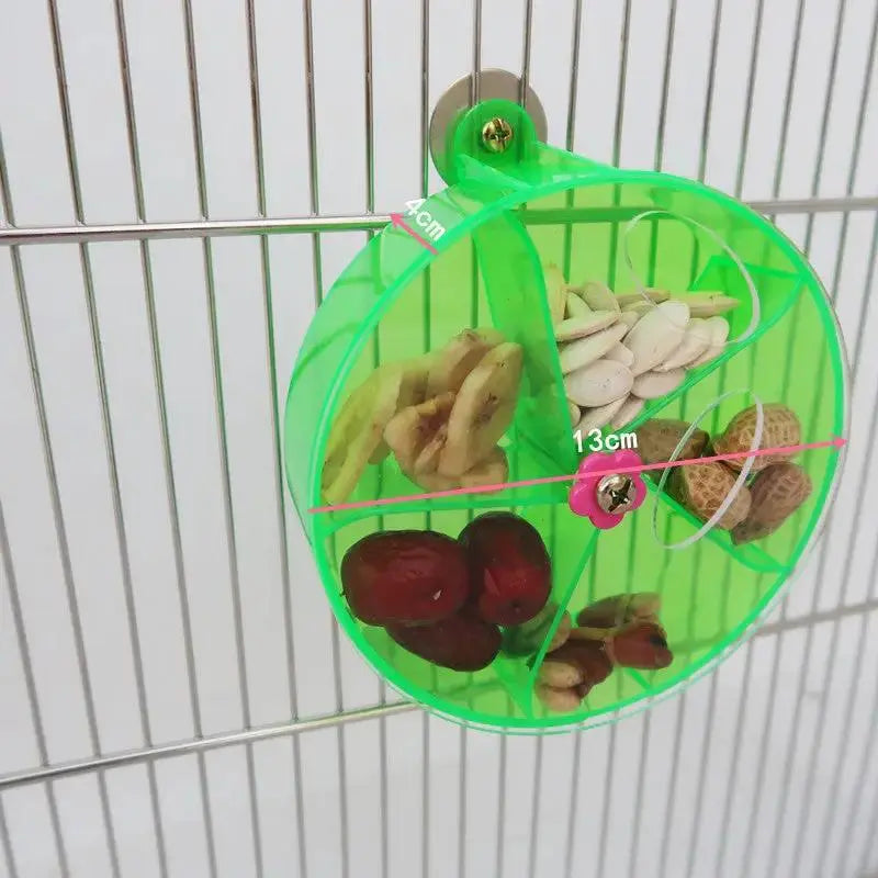 Heavy Duty Parrot Acrylic Food Foraging Wheel Toy Bird Puzzle Training Game - FurrBaby Necessities