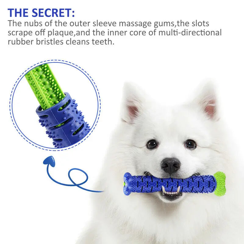 Dog Chew Toys Toothbrush Pets Molar Tooth Cleaning Brushing Stick Doggy Silicone - FurrBaby Necessities
