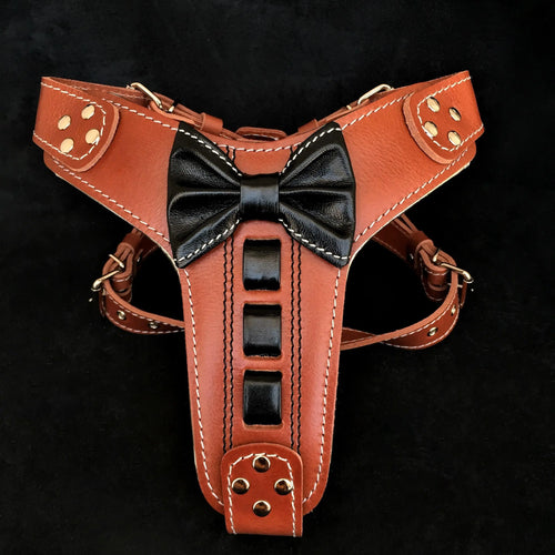 Bestia ''Bowtie'' leather harness Bestia Dog Gear