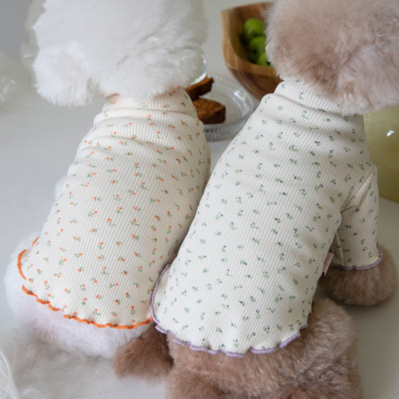 Floral-Patterned Home Base Layer Pet Clothing Pet Zen