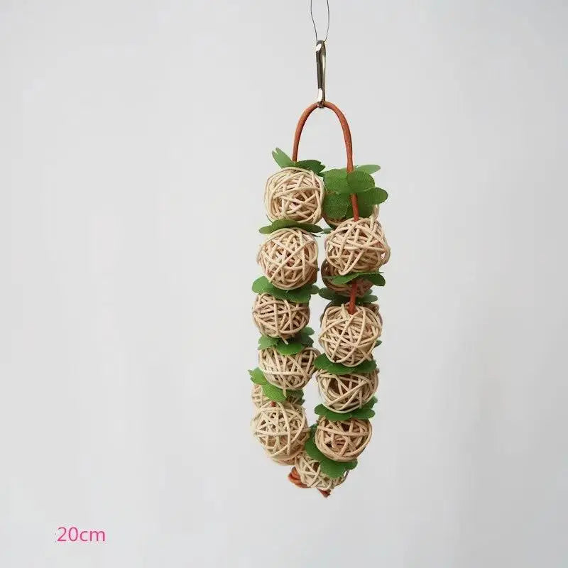 Rattan Chew Toy Balls Parrot Bird Cage Toys Non Toxic - FurrBaby Necessities