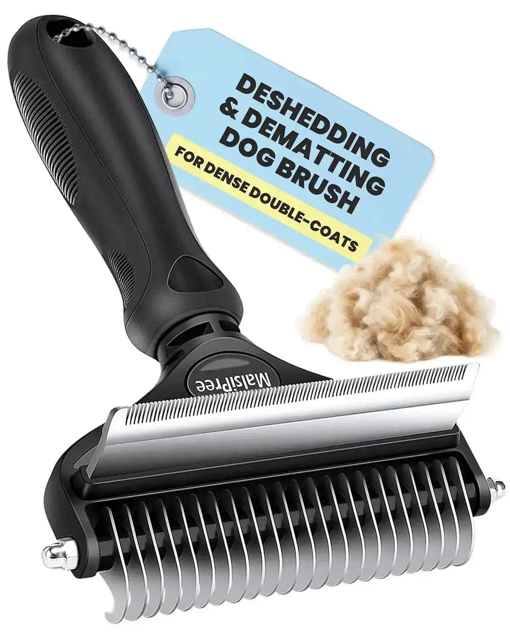 2-in-1 Dog & Long Hair Cat Deshedding Brush Undercoat Rake Dematting Tool by Wags & Whiskers Pet Supply