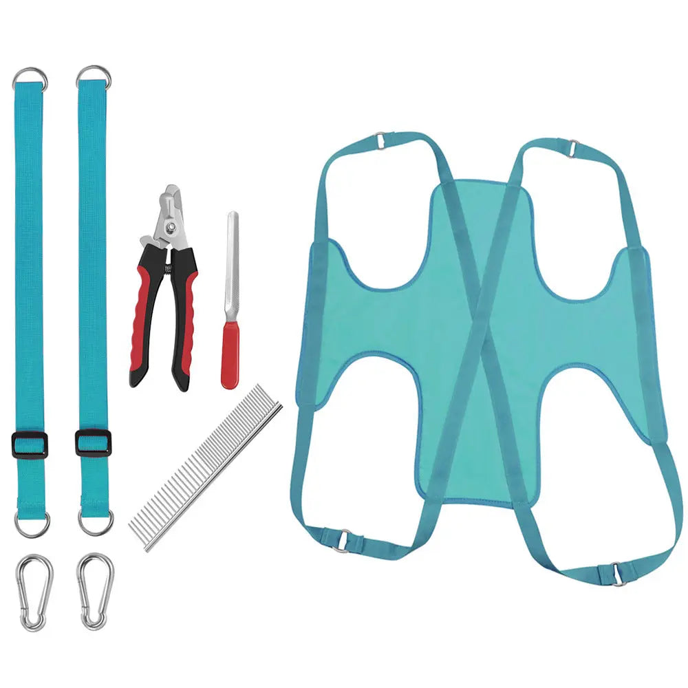 Pet Grooming Hammock For Cats & Dogs Hanging Harness Pet Supplies Kit With Nail Clippers Trimmer Pet Zen