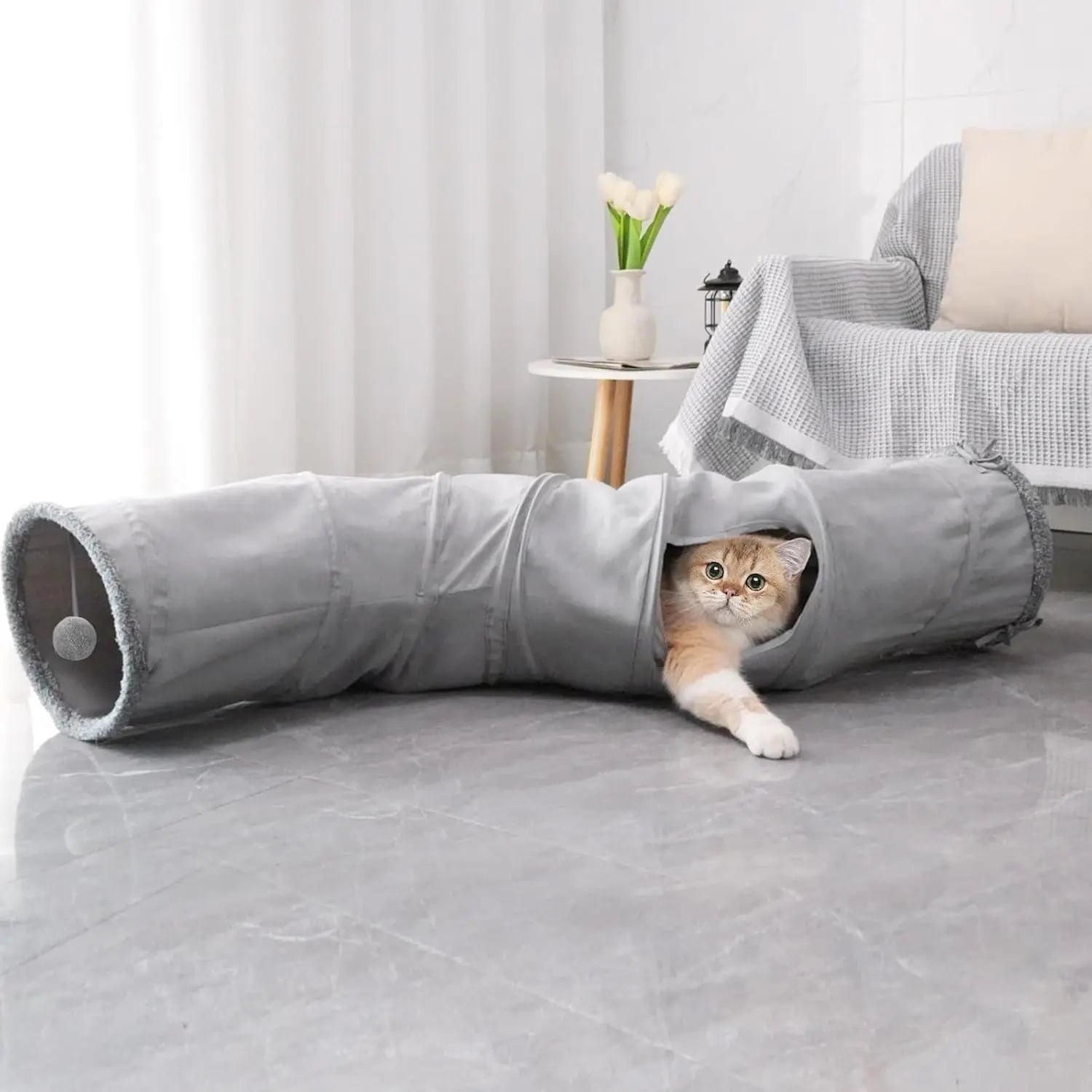 Cat Tunnel Toy for Cats & Small Pets Collapsible Interactive Play Tube Wags & Whiskers Pet Supply