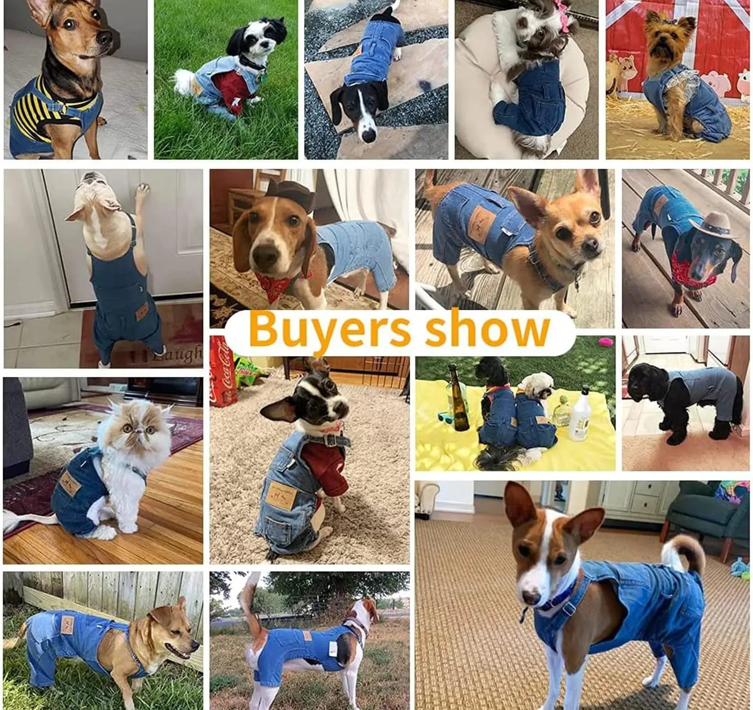Dog Denim Overalls Jumpsuit Adjustable Pet Jeans for Small Dogs Cats Wags & Whiskers Pet Supply