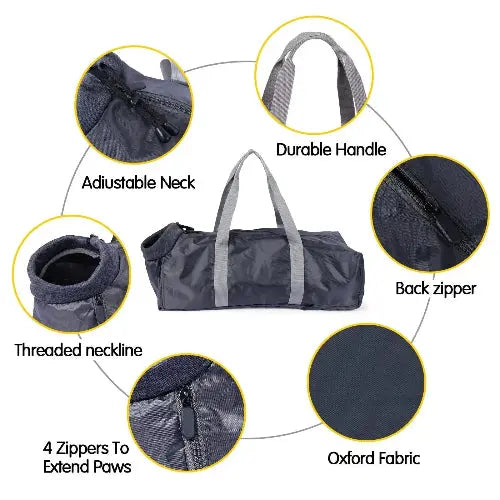 Portable Polyester Cat Travel Bag With Double Lined Scratch Protection - FurrBaby Necessities