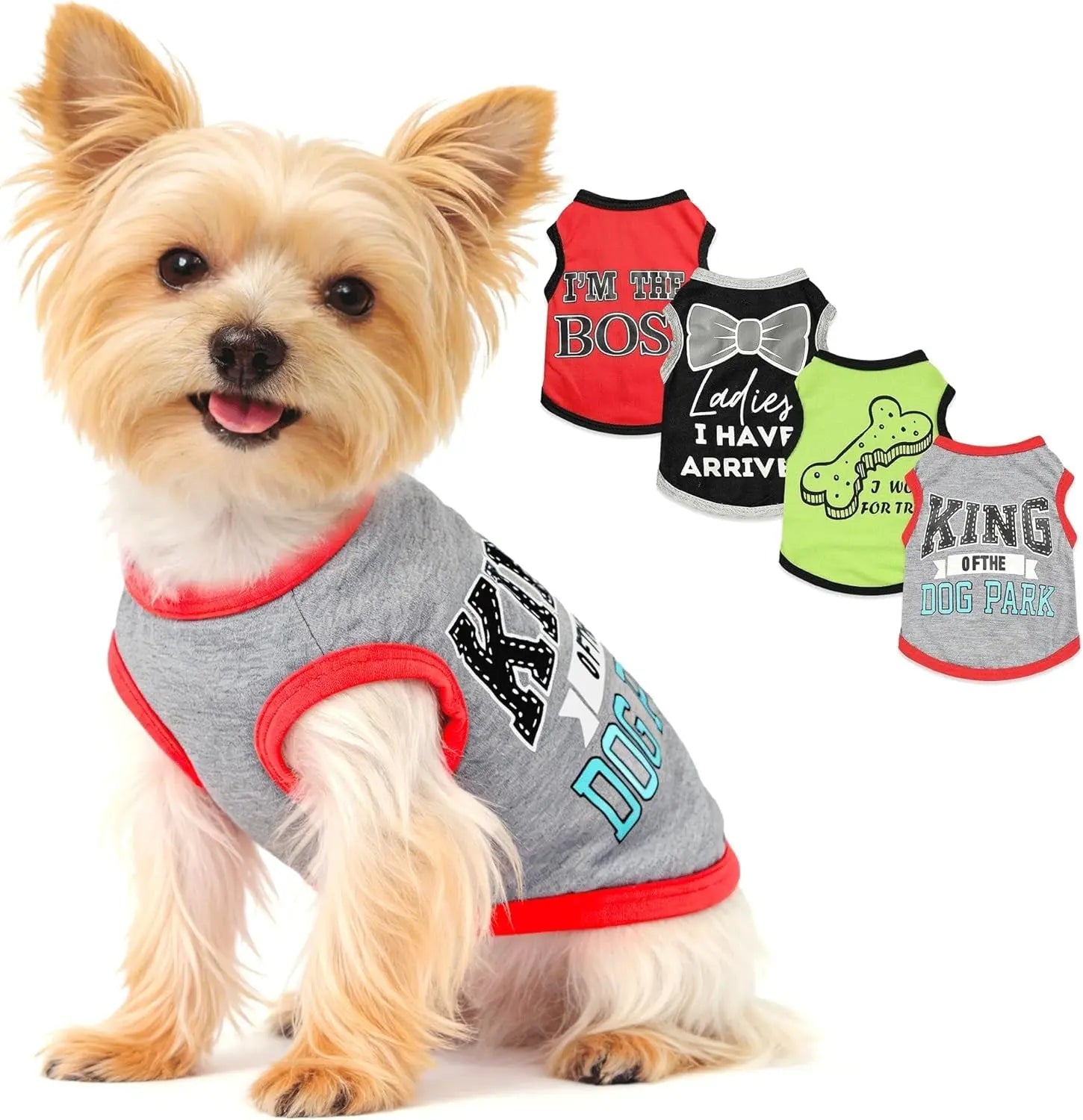 Small Dog Shirts — Cute Puppy Clothes for Chihuahua, Yorkie & Small Breeds | 4-Pack Wags & Whiskers Pet Supply