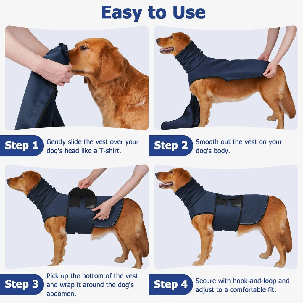 2-in-1 Dog Anxiety Vest With Hood, Soft Dog Calming Shirt With Stretchy Ear Head Cover For Stress Relief, Breathable Shirt Jacket For Thunderstorms, Separation & Vet Visits by Pet Zen