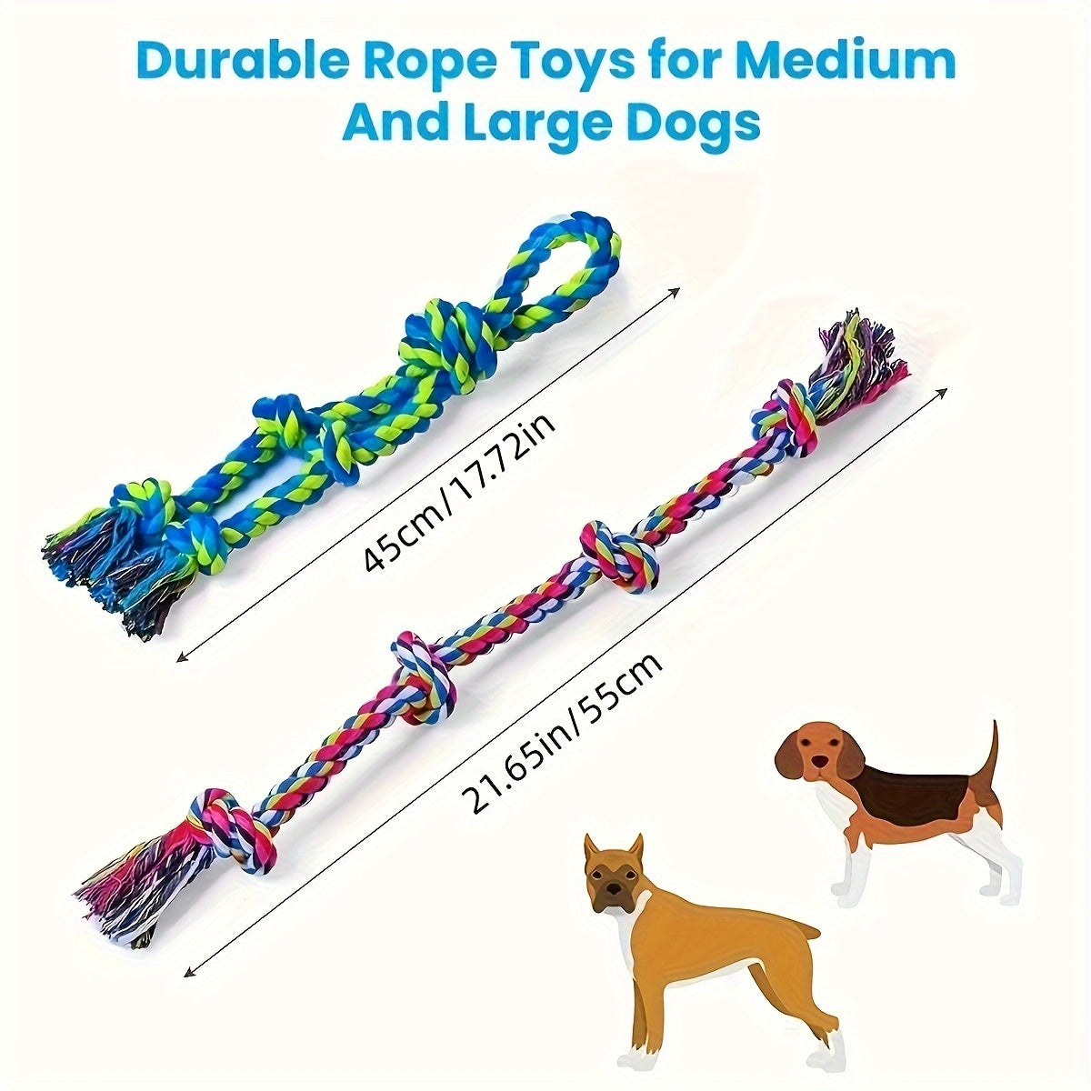 Tough Dog Rope Toys for Aggressive Chewers, Tough Tug of War Dog Toys for Large, Medium & Small Dogs Pet Zen