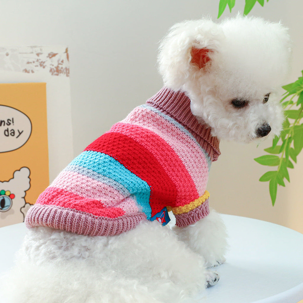 Pet Ring Comfortable Colorful Striped Sweater Pet Zen