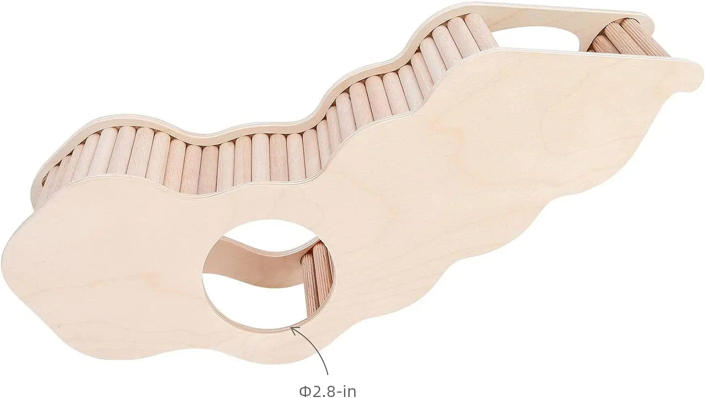 Hamster House Hideout Ladder Wooden Small Pet Hut Gerbil Mouse Tunnel Toy by Wags & Whiskers Pet Supply