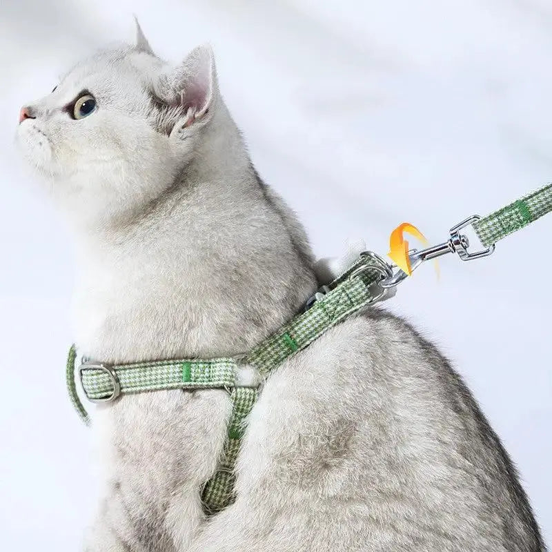 Houndstooth Escape Proof Cat Harness And Leash For Small Cats - FurrBaby Necessities