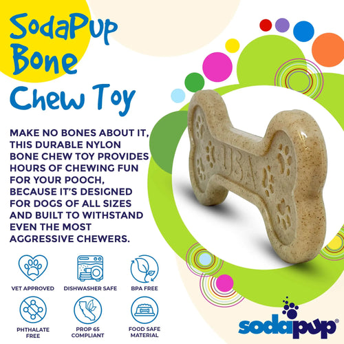 Bone eChew Ultra Durable Nylon Dog Chew Toy for Aggressive Chewers | USA Made SodaPup/True Dogs, LLC