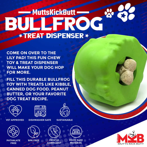 Bull Frog Dog Chew Toy & Treat Dispenser - USA Made | SodaPup SodaPup/True Dogs, LLC