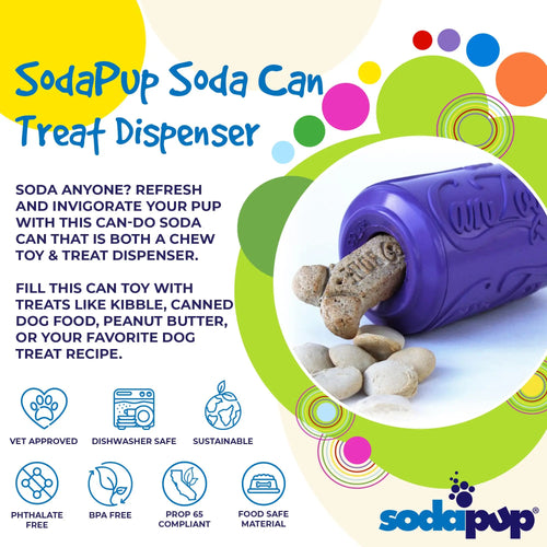 Can Toy Rubber Dog Chew Toy for Average Chewers | Treat Dispenser | USA Made SodaPup/True Dogs, LLC