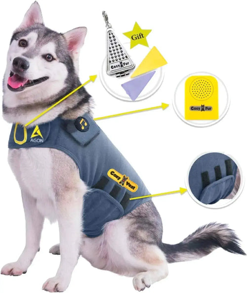 3-in-1 Dog Anxiety Vest with Music & Aromatherapy Calming Coat XXS–XXL Wags & Whiskers Pet Supply