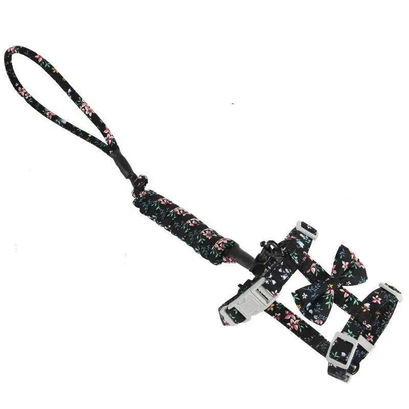Japanese Style Floral Cat Leash And Harness Set For Small Pets - FurrBaby Necessities