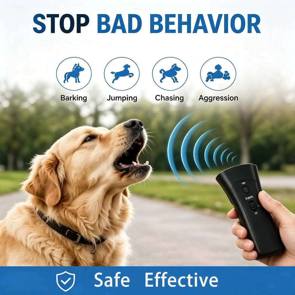 Trainer Ultrasonic For Dogs, Anti Barking Device, Portable Ultrasonic Dog Barking, Anti Barking Dog Training Device With Flashlight With LED Light, 3 Training Modes For Indoor Outdoor by Pet Zen