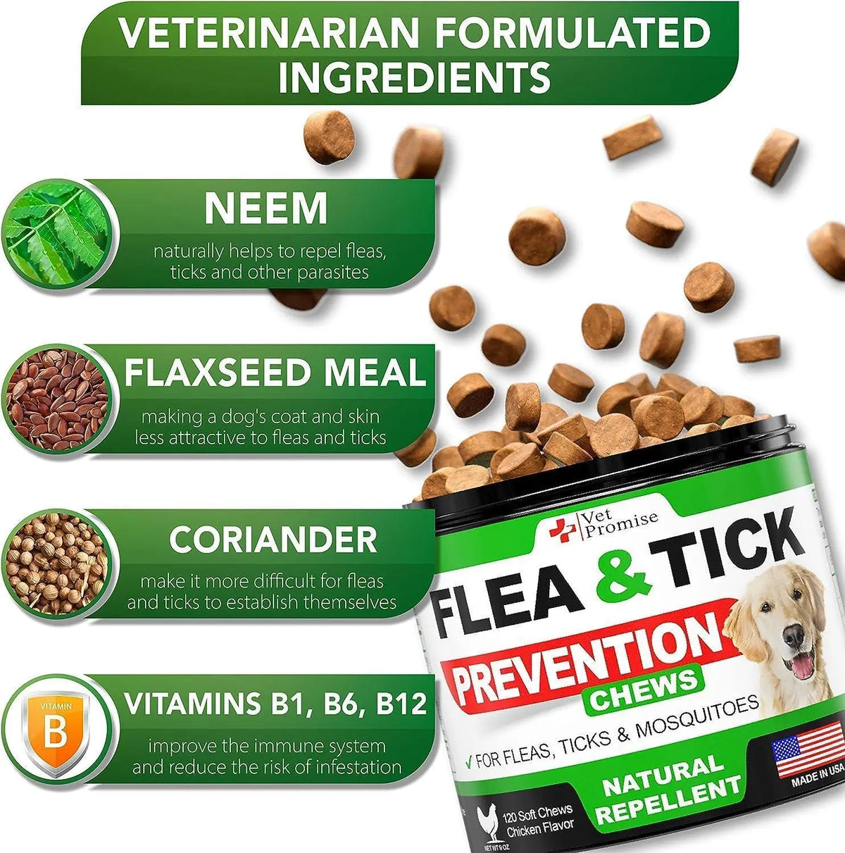 Flea & Tick Chews for Dogs 2-Pack Zamzamas