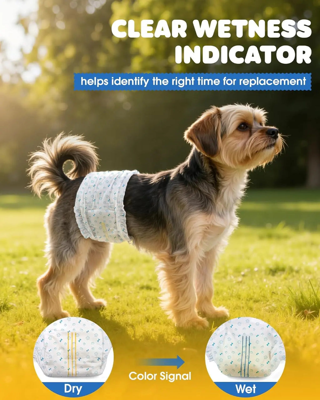 Male Dog Diapers 96 Count Small Belly Bands Leakproof Absorbent Wraps Wags & Whiskers Pet Supply