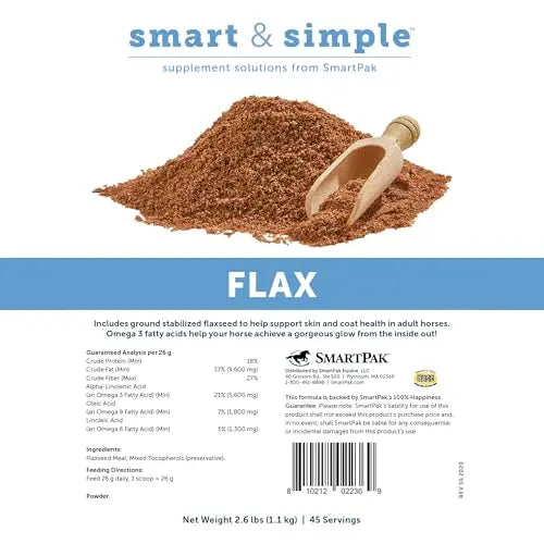 SmartEquine Smart & Simple Flax, 2.6 lb, 45 Servings - FurrBaby Necessities