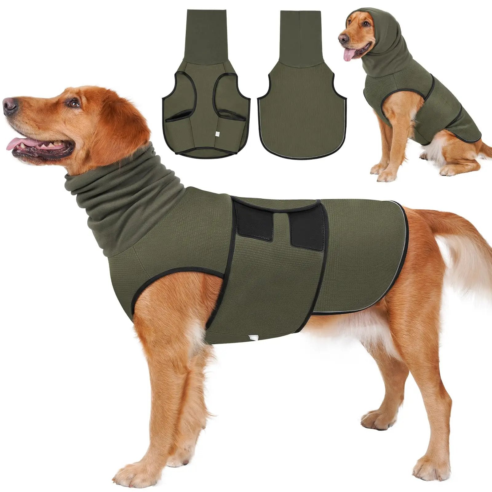 2-in-1 Dog Anxiety Vest With Hood, Soft Dog Calming Shirt With Stretchy Ear Head Cover For Stress Relief, Breathable Shirt Jacket For Thunderstorms, Separation & Vet Visits by Pet Zen