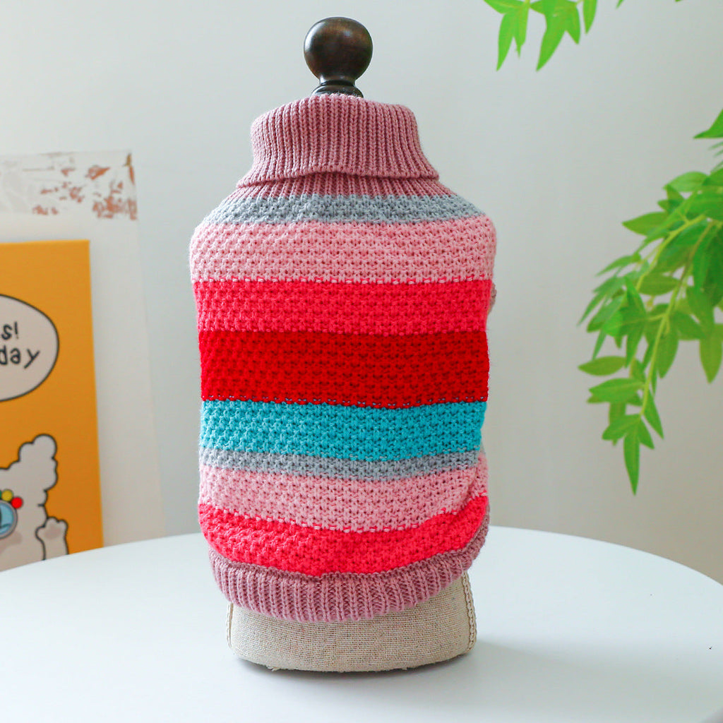 Pet Ring Comfortable Colorful Striped Sweater Pet Zen