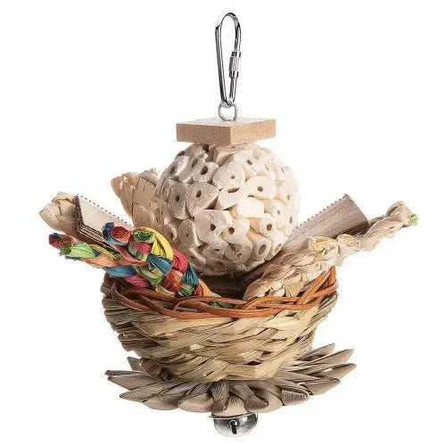 Bird Paper And Wood Chew Toy Nest Cage - FurrBaby Necessities