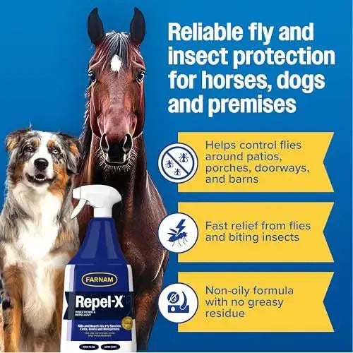Farnam Repel-X Ready-to-Use Horse Fly Spray for Horses, 32 Fl Oz by Farnam
