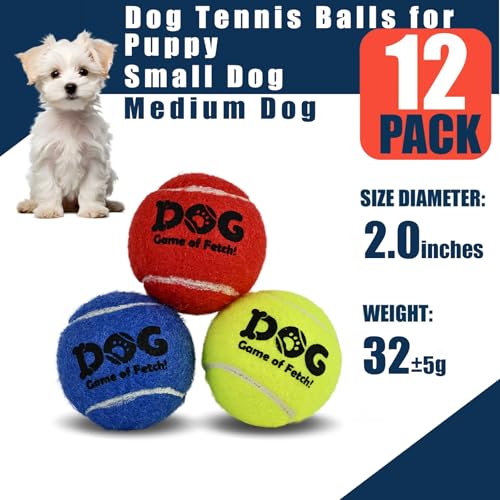 AMA SPORT Dog Tennis Balls for Dogs to Fetch Tennis Balls for Puppy Small Medium Dogs with Mesh Bag, Designed for Dog Floating, Water-Hunting, Fun Playing, Daily Exercise, mid-air Catching