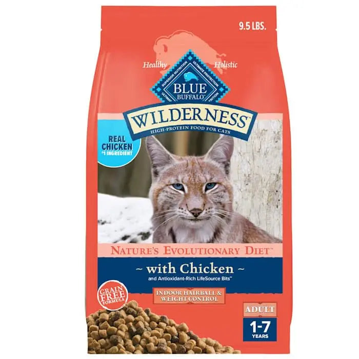 Blue Buffalo Wilderness High Protein, Natural Adult Indoor Hairball & Weight Control Dry Cat Food Blue Buffalo