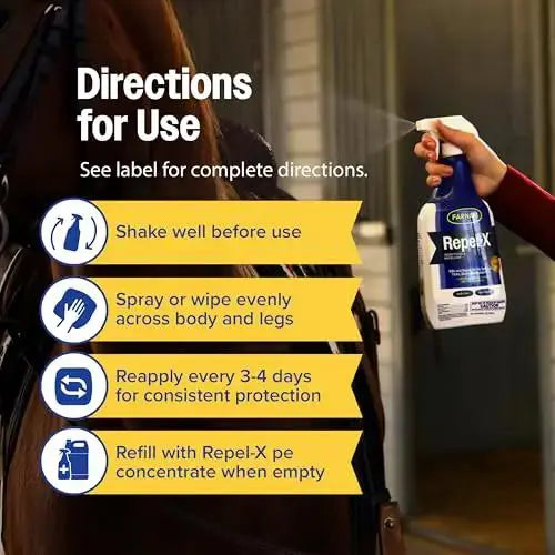 Farnam Repel-X Ready-to-Use Horse Fly Spray for Horses, 32 Fl Oz by Farnam