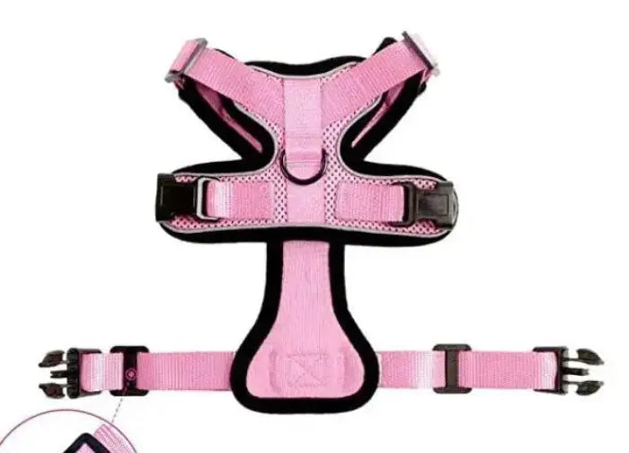 Adjustable Mesh Cat Harness Escape Proof With Car Seat Belt L - FurrBaby Necessities