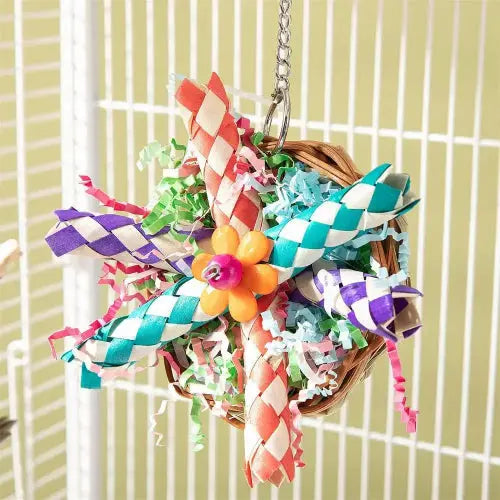 Bird Paper And Wood Chew Toy Nest Cage - FurrBaby Necessities