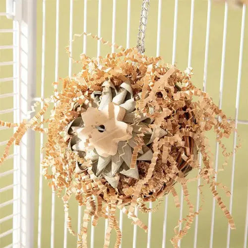Bird Paper And Wood Chew Toy Nest Cage - FurrBaby Necessities