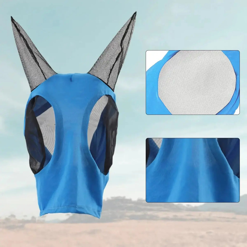 Horse Fly Mask with Ears UV Protection for Small Horses by Thinslimer