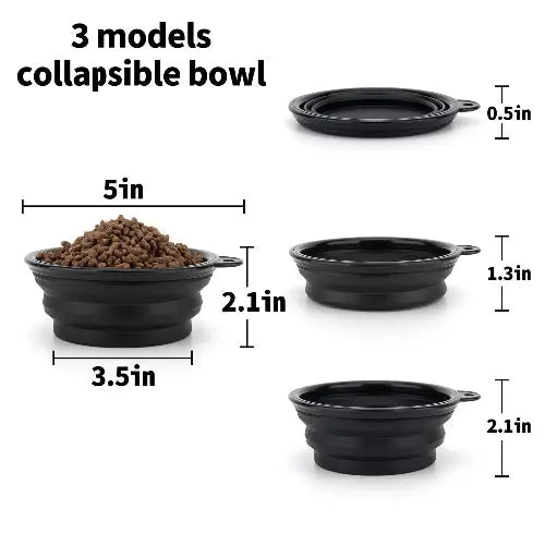 SLSON Dog Bowls Pet Collapsible Bowl with Cover Lids,2 Pack Dog Travel Bowls Portable Foldable Cat Water Dish Bowl for Pets Walking Parking Camping by SLSON