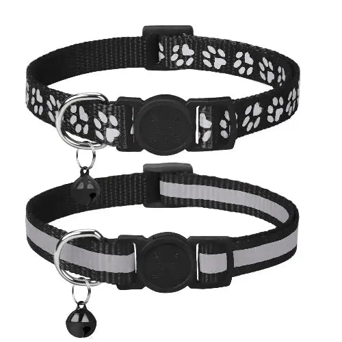 Taglory Reflective Cat Collar Breakaway with Bell, High Visibility Night Strip, Lightweight Adjustable Nylon Collar for Boy Girl Cats, 2 Pack by Taglory