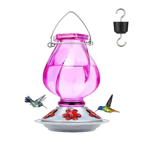 BOLITE Twisted Series Hand Blown Glass Hummingbird Feeders by BOLITE