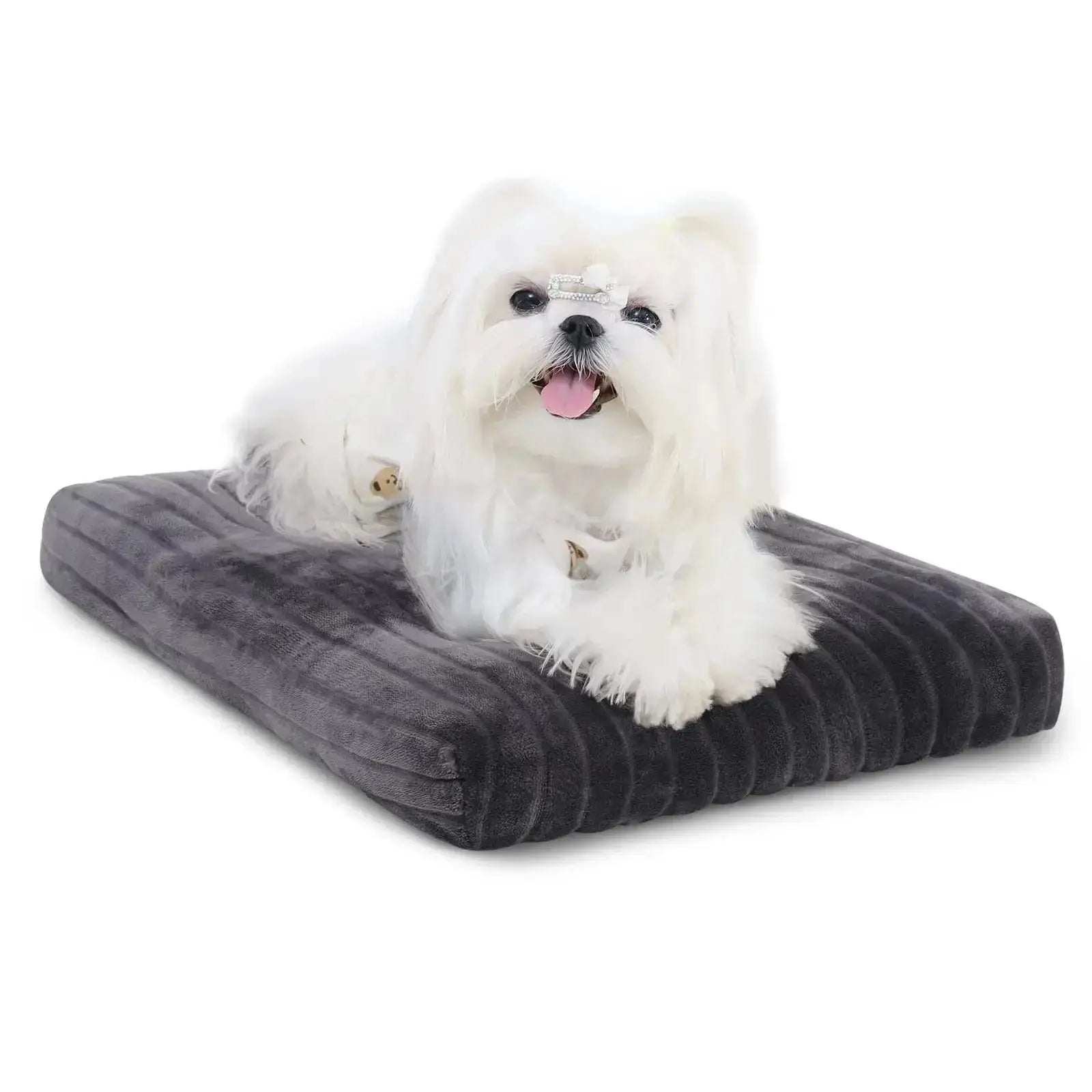Dog Crate Bed Deluxe Flannel Washable Dog Beds Fulffy Comfy Kennel Pad Anti-Slip Pet Sleeping Mat for Large, Jumbo, Medium, Small Dogs by KSIIA