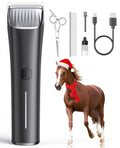 oneisall Cordless Horse Clippers,Low Noise 2 Speed Grooming Clippers,Horse Trimmer Shaver Kit for Matted Long Hair,Detachable Stainless Steel Blade Grooming Kit for Thick Coat by oneisall