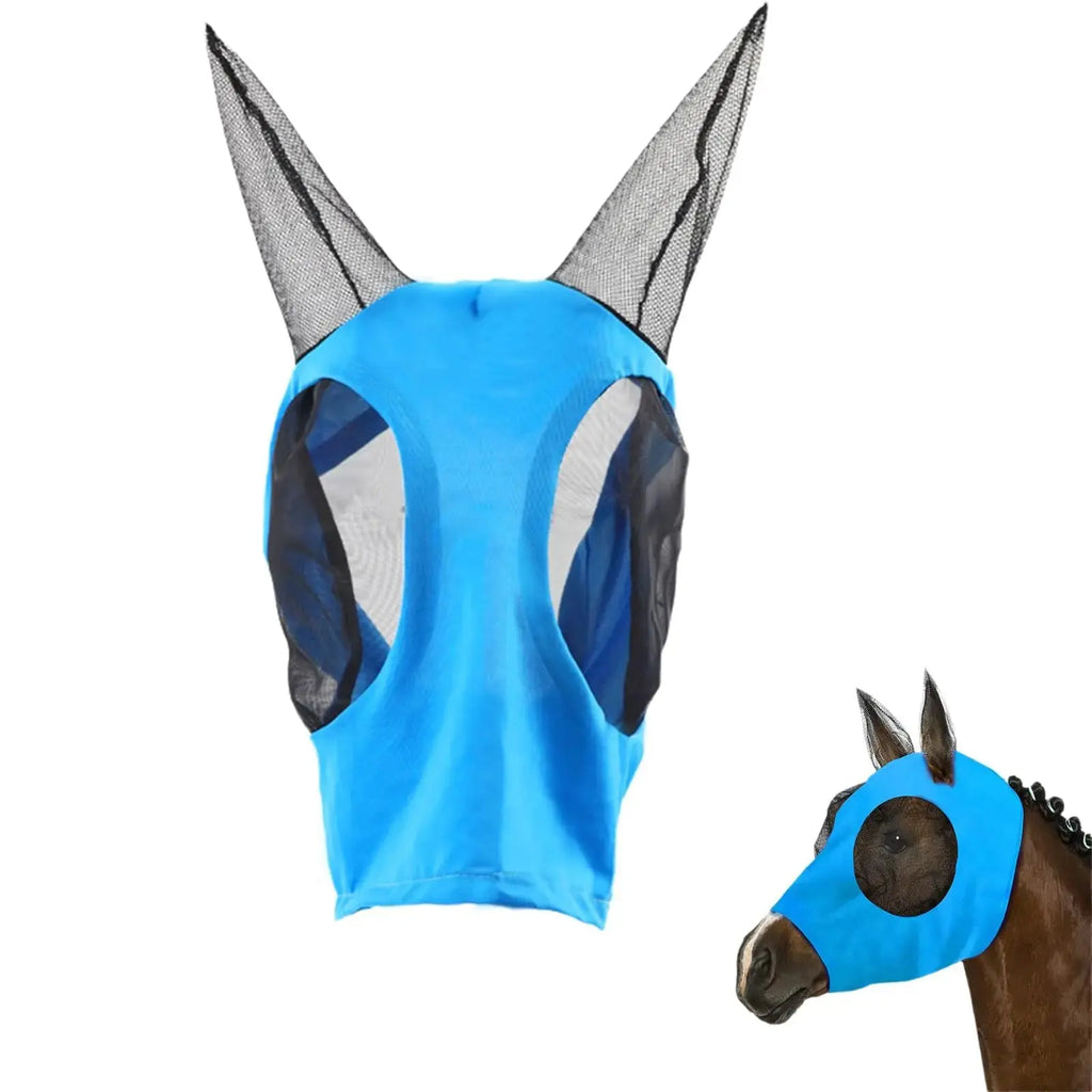 Horse Fly Mask with Ears UV Protection for Small Horses by Thinslimer