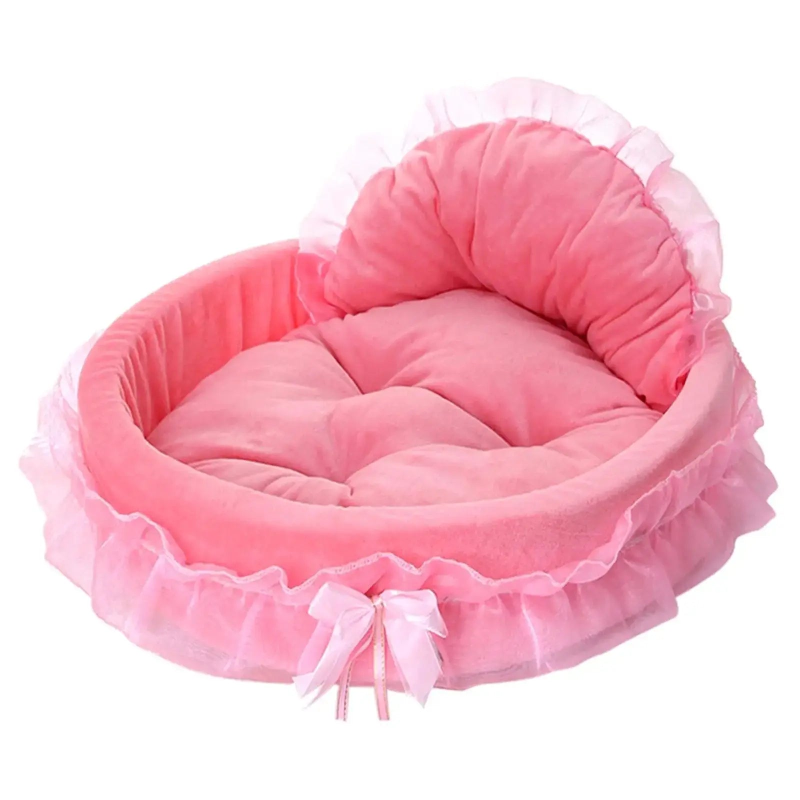 pawstrip Pink Dog Bed Washable Princess Cat Couch Soft Plush Pet Sofa Nest Mat Anti-Slip Puppy Cave Beds Cute Cozy Kitten Doggy Kennel Cushion Small Medium Dogs Cats Sleeping Pad by pawstrip