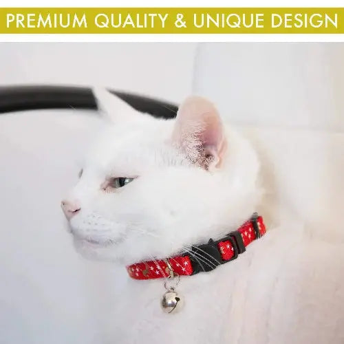 Bemix Pets Cat Collar Stars and Moon, Reflective with Bell, Solid & Safe Collars for Cats, Nylon, Kitty Collars, Pet Collar, Breakaway Cat Collar by Bemix Pets