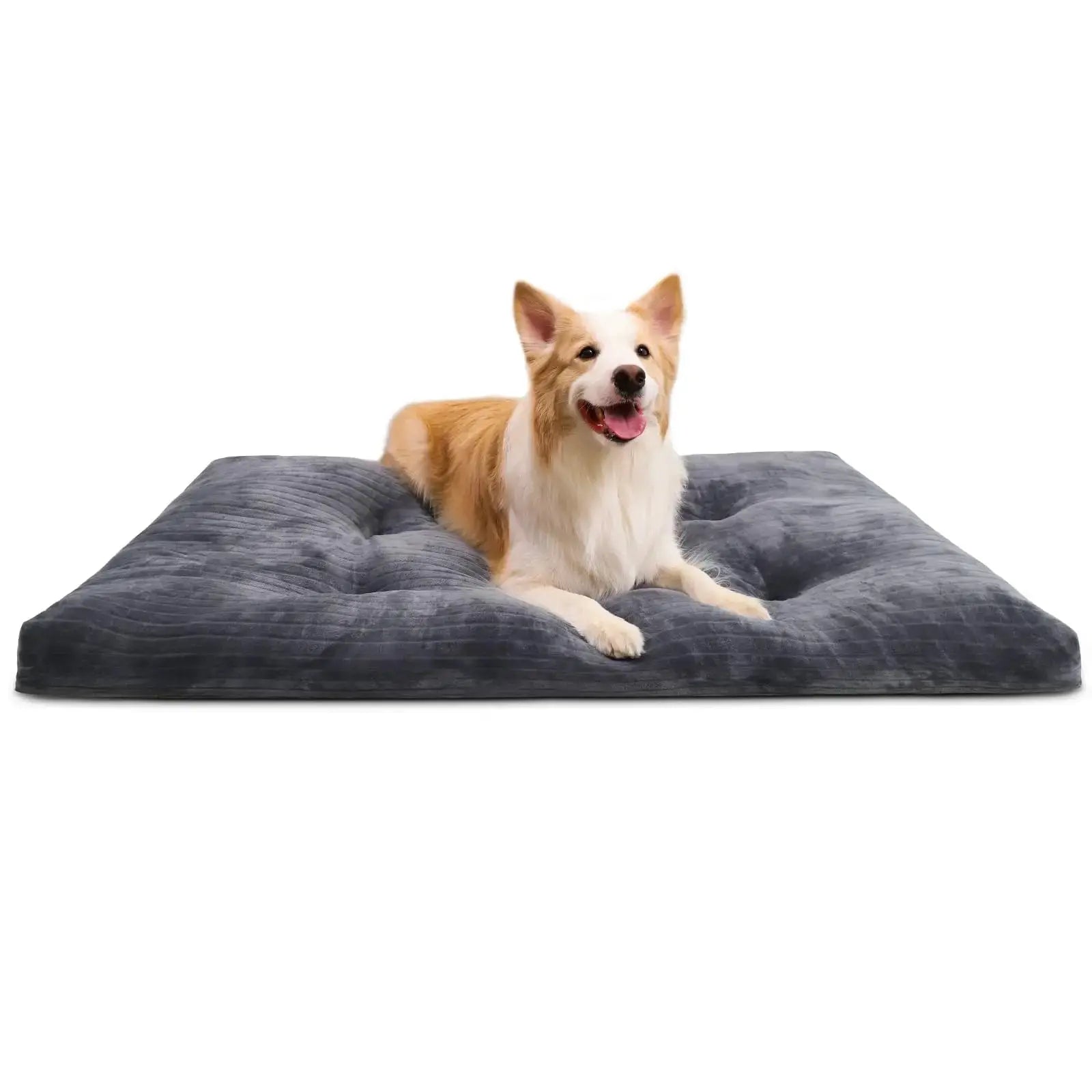 Dog Crate Bed Deluxe Flannel Washable Dog Beds Fulffy Comfy Kennel Pad Anti-Slip Pet Sleeping Mat for Large, Jumbo, Medium, Small Dogs by KSIIA