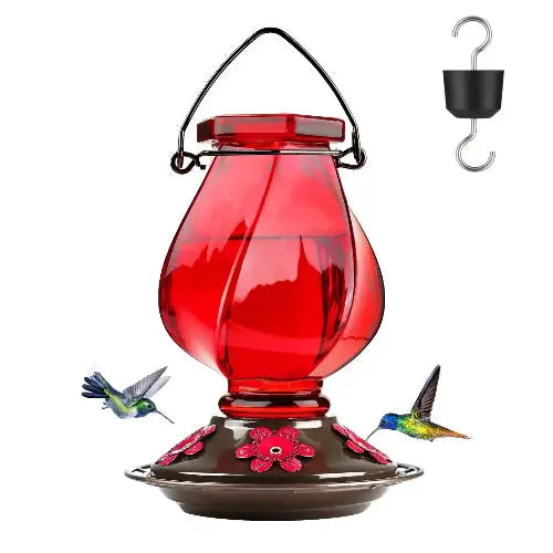 BOLITE Twisted Series Hand Blown Glass Hummingbird Feeders by BOLITE