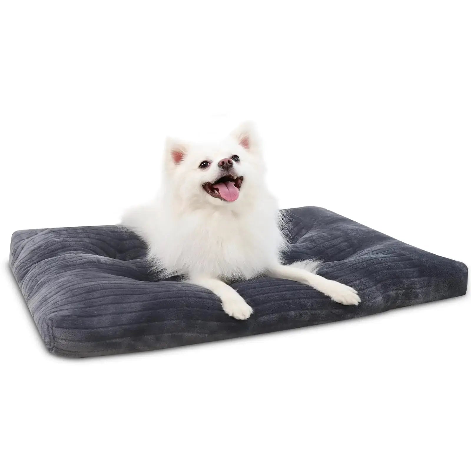Dog Crate Bed Deluxe Flannel Washable Dog Beds Fulffy Comfy Kennel Pad Anti-Slip Pet Sleeping Mat for Large, Jumbo, Medium, Small Dogs by KSIIA